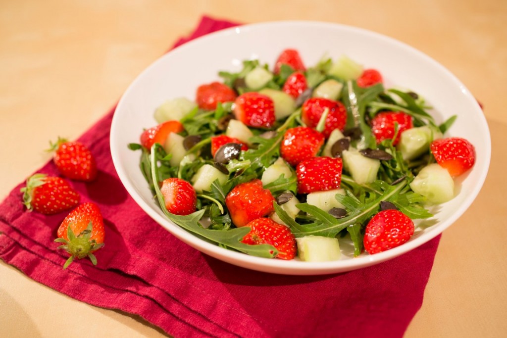 salade roquette-fraise
